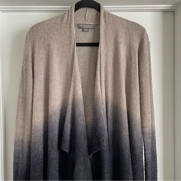 Barefoot Dreams Bamboo Chic Lite Calypso Ombre Cardigan Pewter Grey Navy - Picture 7 of 13